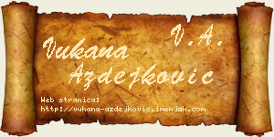 Vukana Azdejković vizit kartica